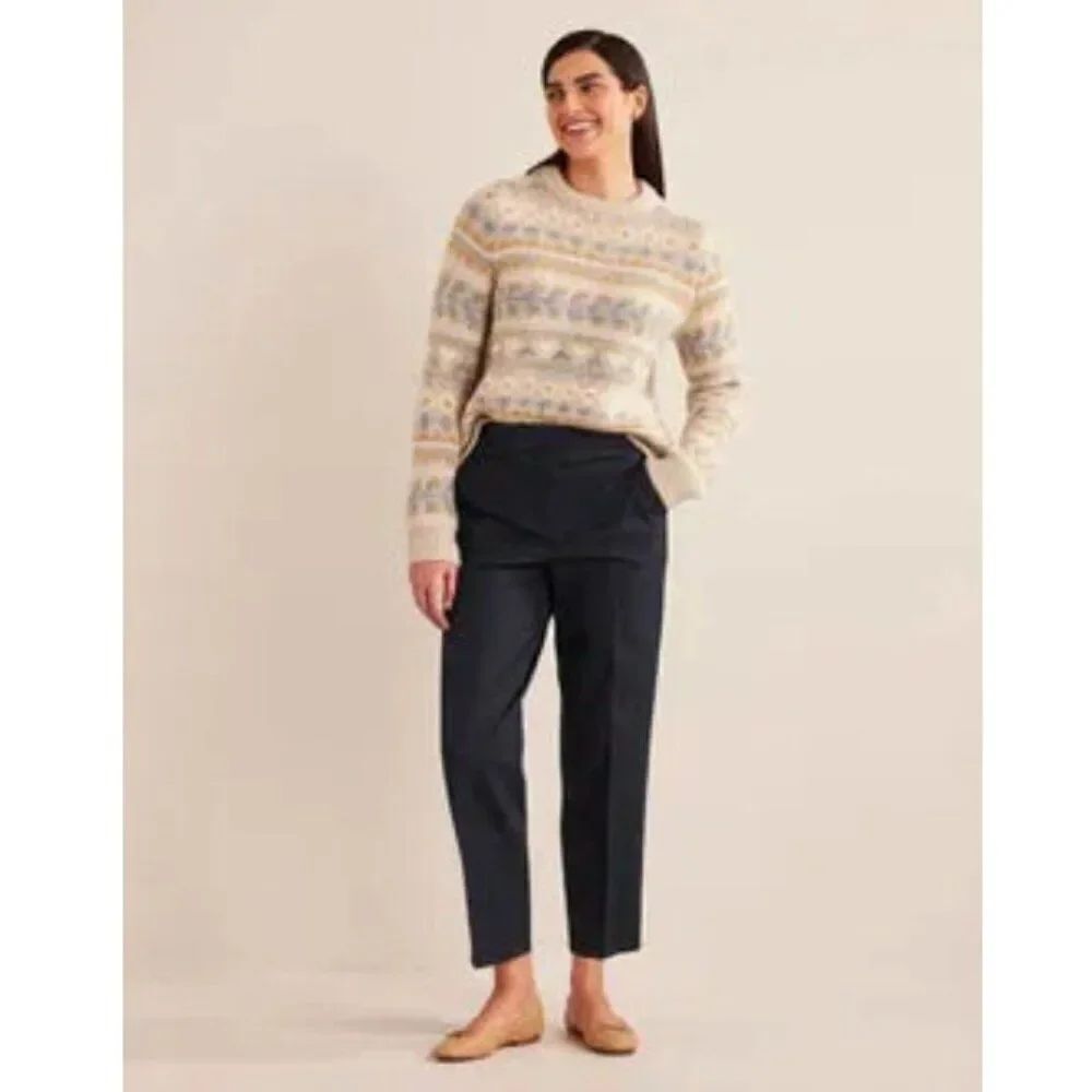 Boden Womens Pants UK 10 US 6 Black Bi-Stretch Straight Trousers R0248 NWT